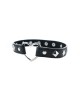 Fantasy Adjustable heart collar - Czarna Regulowana Obroża z O-Ringiem Serce