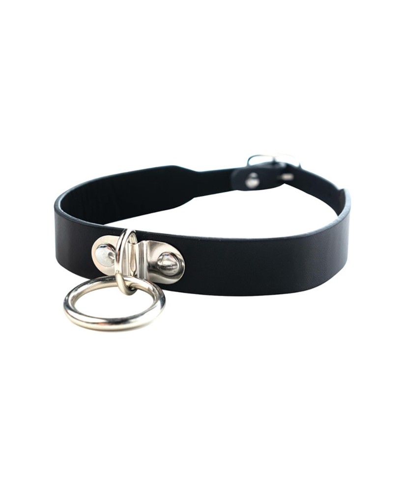 Fantasy Adjustable O-ring collar - Czarna Regulowana Obroża z O-Ringiem