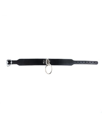 Fantasy Adjustable O-ring collar - Czarna Regulowana Obroża z O-Ringiem