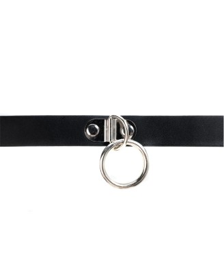 Fantasy Adjustable O-ring collar - Czarna Regulowana Obroża z O-Ringiem