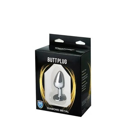 Srebrny Korek Analny z Niebieskim Kryształkiem - Mały