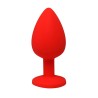Korek Analny z Kryształkiem - Czerwony - Średni