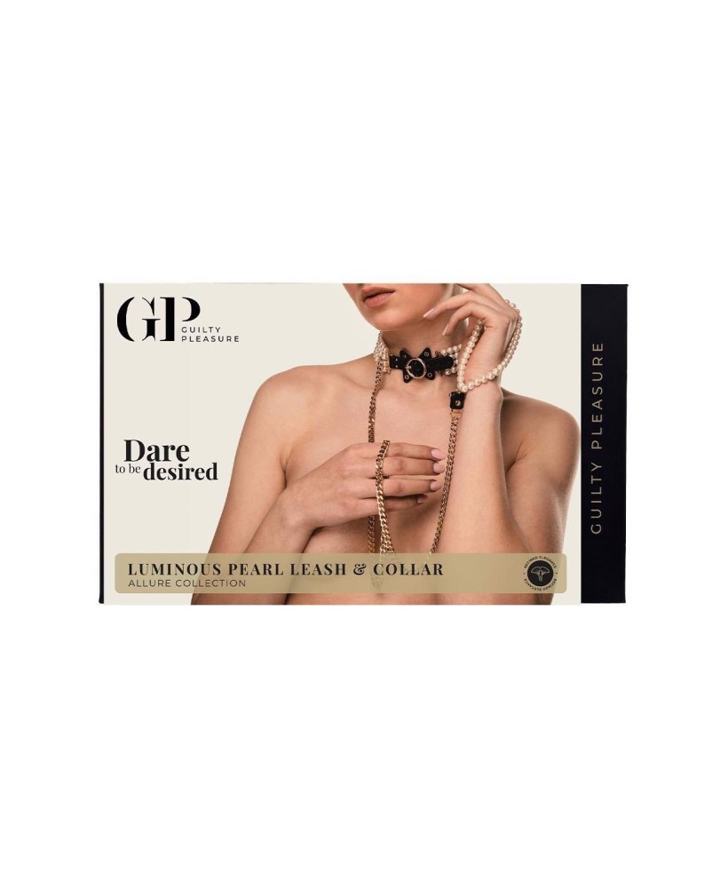 GUILTY PLEASURE LUMINIOUS PEARL LEASH & COLLAR - Obroża i Smycz