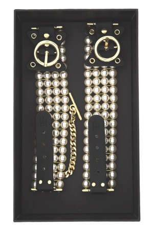 GUILTY PLEASURE BALLROOM PEARL ANKLE CUFFS - Złote Kajdanki na Kostki