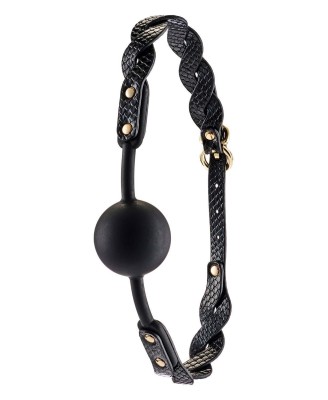 GUILTY PLEASURE MOONLIGHT BRAIDED MOUTHGAG - Czarny Knebel Kulka