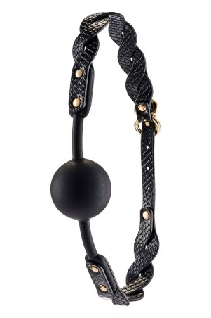 GUILTY PLEASURE MOONLIGHT BRAIDED MOUTHGAG - Czarny Knebel Kulka