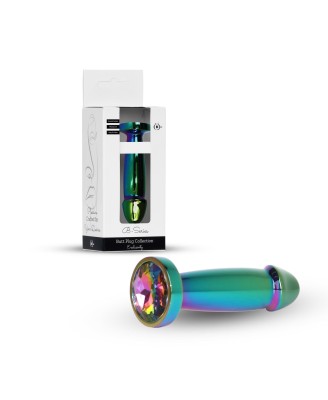 Jewellery Multicolour Penis PLUG - Clear S - Metalowy Korek Analny z Kryształem