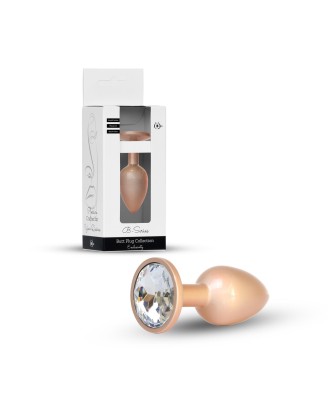 Jewellery Pearl Gold PLUG - Clear S - Złoty Korek Analny z Kryształem
