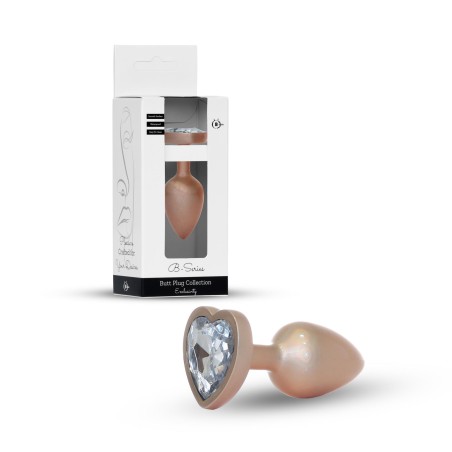 Jewellery Pearl Gold Heart PLUG - Clear L - Korek Analny z Kryształem