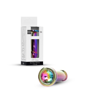 Jewellery Multicolour Penis PLUG - Clear M - Korek Analny z Kryształem