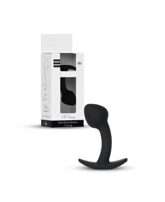 Silicone Curved PLUG - S - Czarny Silikonowy korek Analny
