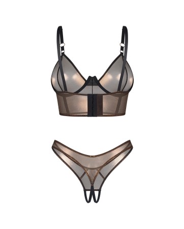 Obsessive Soranna Top i Stringi Otwarte - Czarne - L/XL