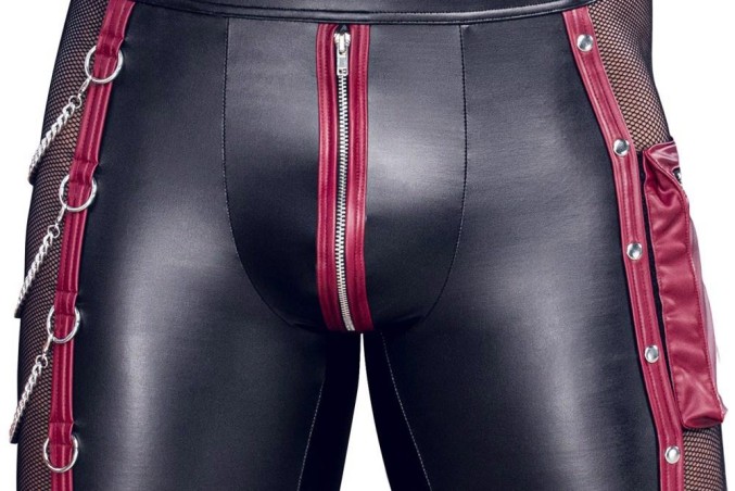 Men's Pants - Fetyszowe Spodnie Męskie Wetlook - Czarne - XL