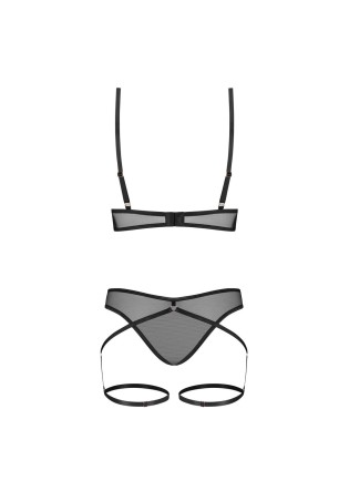 Obsessive Euridia 2-częściowy Komplet z Podwiązkami - Czarny - M/L