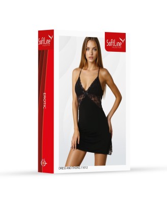 SoftLine Collection Sukienka Nocna 11012 - Czarna - XL