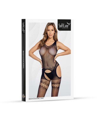 SoftLine Collection - Bodystocking Otwarte 2065 - Czarne