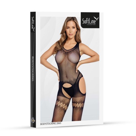 SoftLine Collection - Bodystocking Otwarte 2065 - Czarne