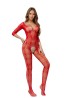 SoftLine Colection Bodystocking Otwarte 2037 - Czerwone