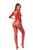 SoftLine Colection Bodystocking Otwarte 2037 - Czerwone