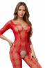 SoftLine Colection Bodystocking Otwarte 2037 - Czerwone