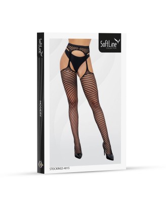 SoftLine Collection Siateczkowe Pończochy 4015 - Czarne