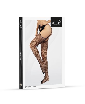 SoftLine Collection Siateczkowe Pończochy 4020 - Czarne