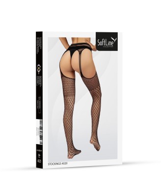 SoftLine Collection Siateczkowe Pończochy 4020 - Czarne