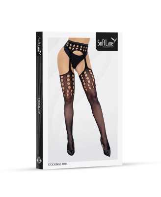 SoftLine Collection Siateczkowe Pończochy 4024 - Czarne