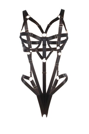 Adjustable body harness black