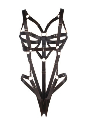 Adjustable body harness black