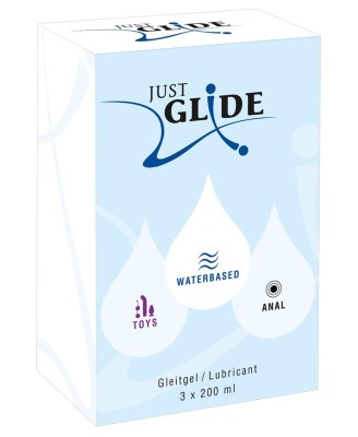 Just Glide 3x200ml - Żele Intymne na Bazie Wody