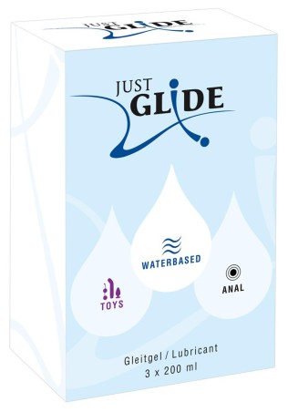 Just Glide 3x200ml - Żele Intymne na Bazie Wody
