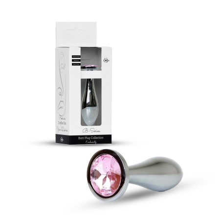 Jewellery Silver PLUG - Róż M - Korek Analny z Kryształem