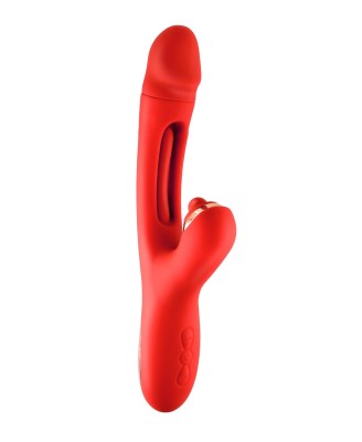 Joyfully 3-in-1 - Wibrator Króliczek z Funkcją Trzęsienia - Czerwony