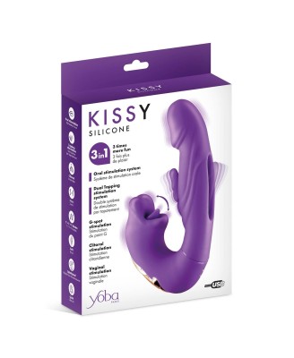 Kissy 3-in-1 - Wibrator Króliczek z Masażerem Łechtaczki - Fiolet