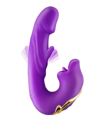 Kissy 3-in-1 - Wibrator Króliczek z Masażerem Łechtaczki - Fiolet