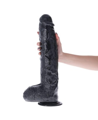 Dildo Extreme Augustus Flesh - Realistyczne Dildo XXL - Czarne - 43 cm