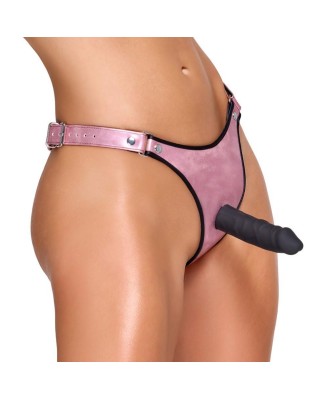 Bad Kitty Thong+Dildo - Uprzaż SprapOn z Dildo - Róż - L/XL