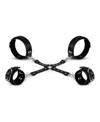 Bedroom Fantasies - Zestaw Pasów Harness i Kajdanek - Skóra PU - Czarne