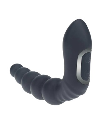 Silikonowy Wibrujący Masażer Prostaty z funkcją Grzania - Czarny