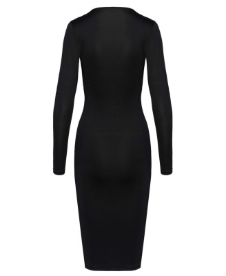 Cottelli Dress Zip - Czarna Długa Spódnica z Zamkiem - XL