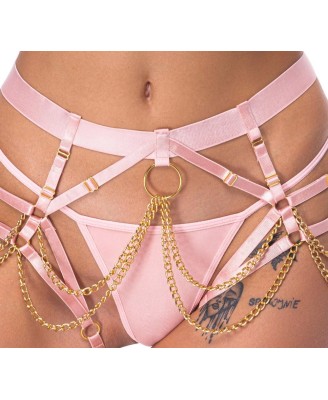 Bad Kitty String pink - Uprząż Harness z Majtkami - Różowa - S/L