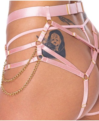 Bad Kitty String pink - Uprząż Harness z Majtkami - Różowa - S/L