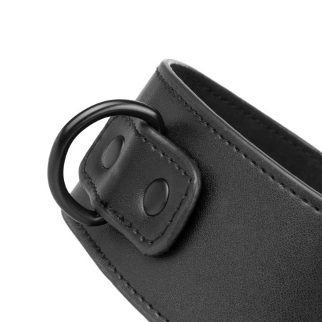 Bedroom Fantasies - Zestaw Obroża z Kajdankami - Czarna - Skóra PU