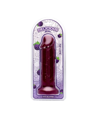 Delicious Dildo - Max Berries - Aromatyzowane Dildo o Zapachu Jeżyny - 25cm