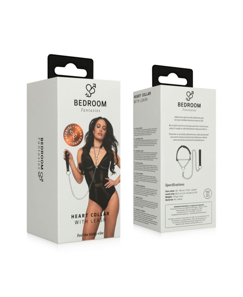 Bedroom Fantasies - Zmysłowa Obroża ze Smyczą na Łańcuszku