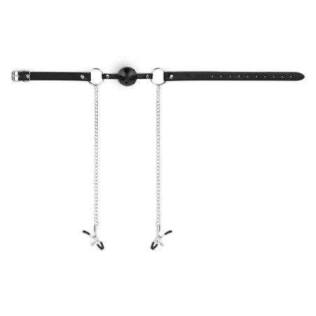 Bedroom Fantasies - Knebel Kulka z Klamrami na Sutki