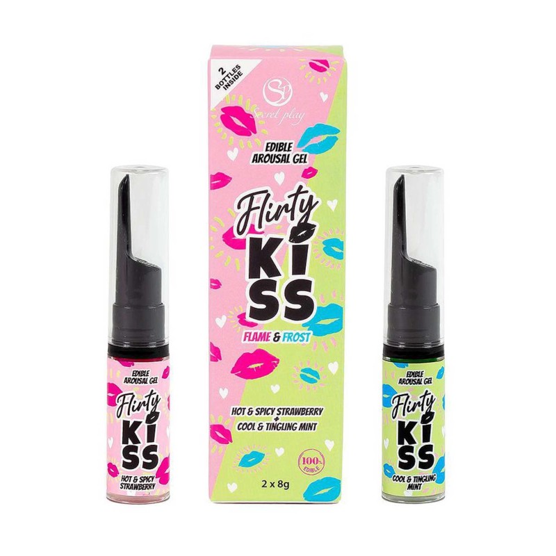 FLIRTY KISS EDIBLE AROUSAL GEL - Truskawka i Mięta