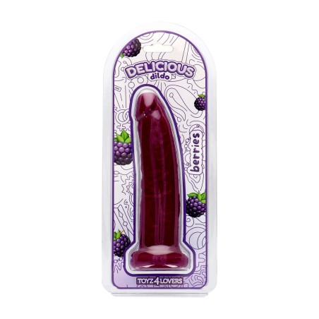 Delicious Dildo - Sam Berries - Aromatyzowane Dildo o Zapachu Jeżyny - 19,5cm