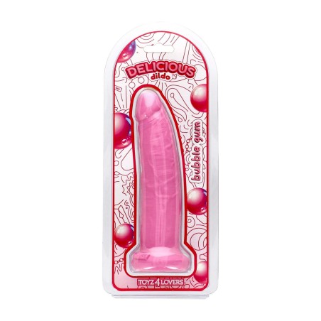 Delicious Dildo - Sam Bubblegum - Aromatyzowane Dildo o Zapachu Gumy Balonowej - 19,5cm